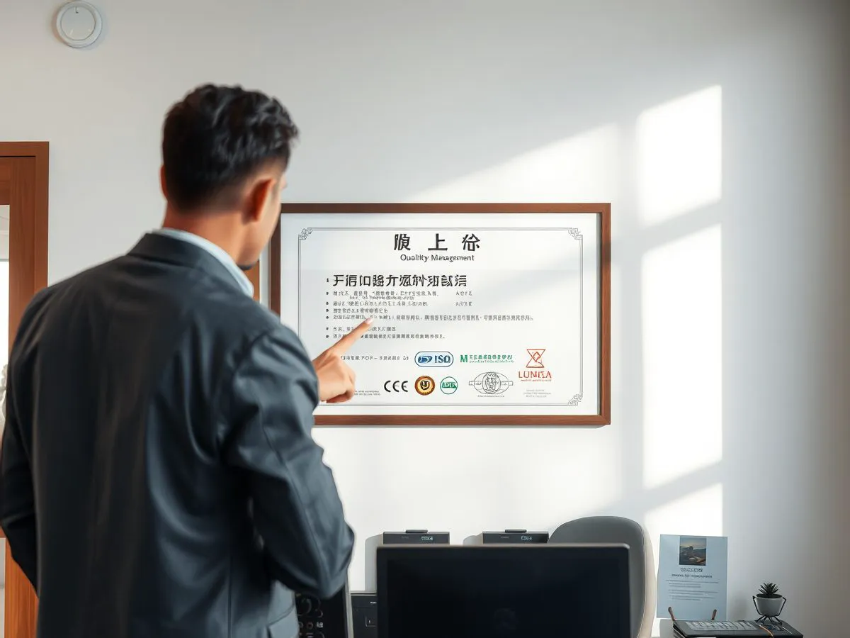 ISO 9001质量管理体系认证证书展示