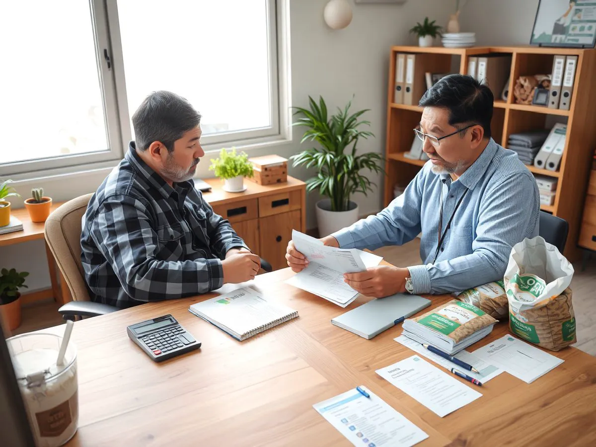 客户与销售代表签订肥料采购合同场景